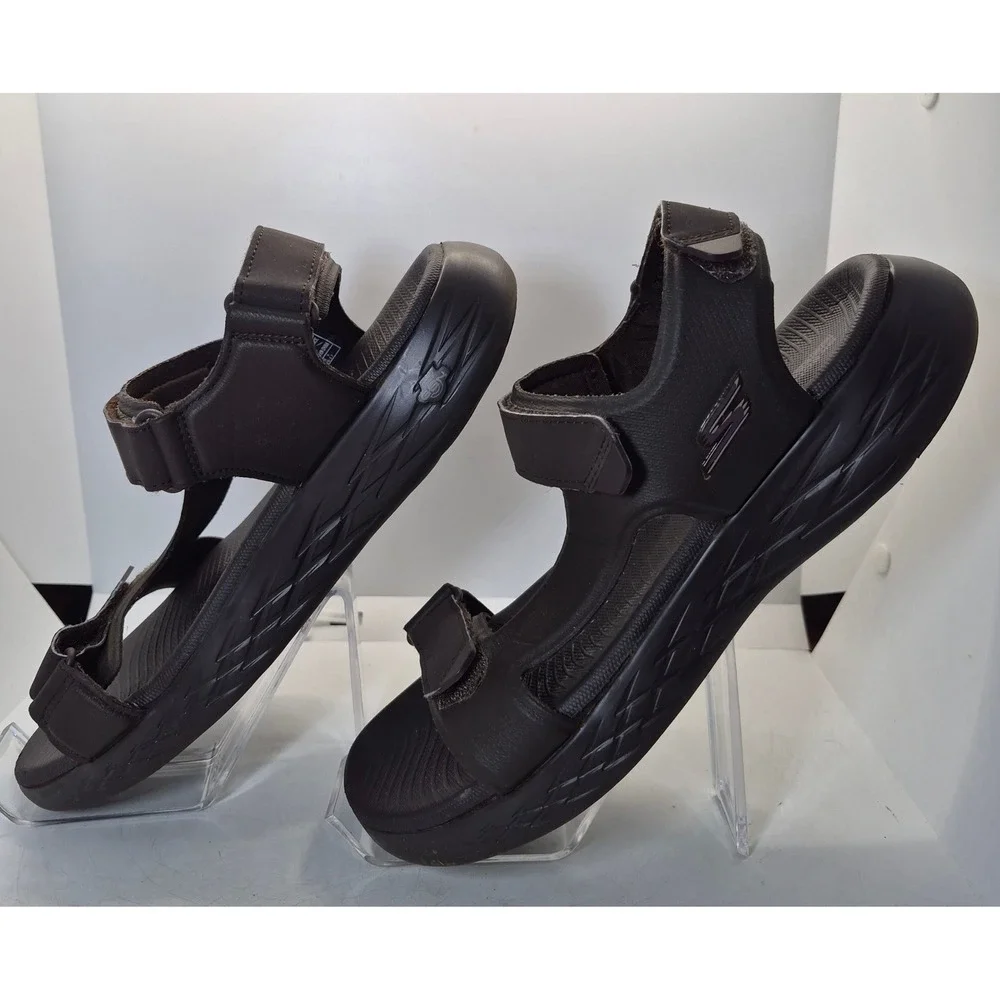 Skechers GoWalk Sandals 10 Brown Adjustable Strap Walking Hiking Comfort Shoes